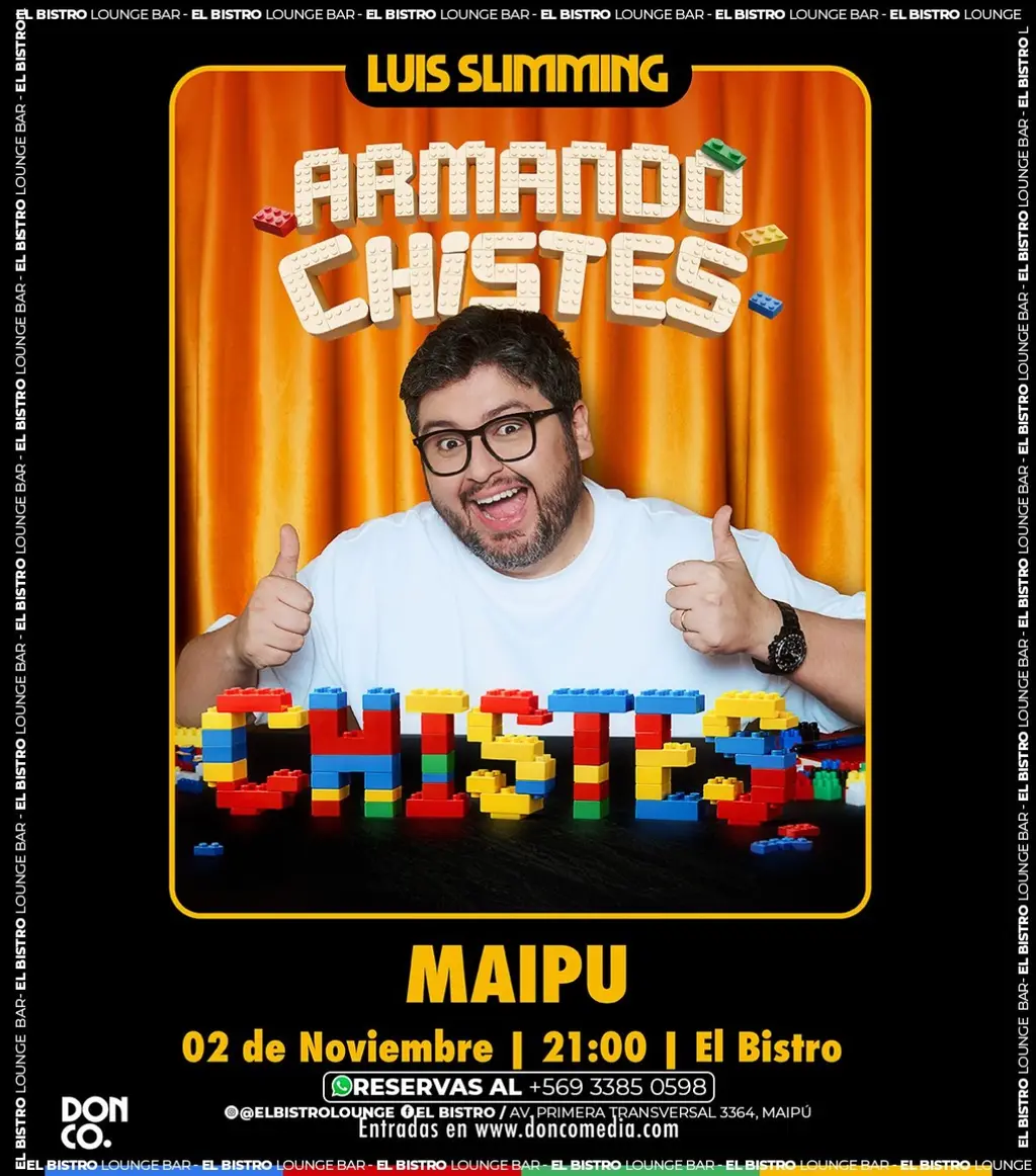 Afiche del show de Luis Slimming en El Bistro, Maipú, el 2 de noviembre a las 21:00