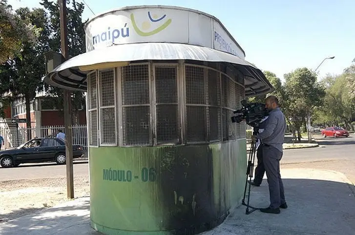 Así quedó la caseta donde estaba Leonor Sepúlveda / Foto: El Mercurio