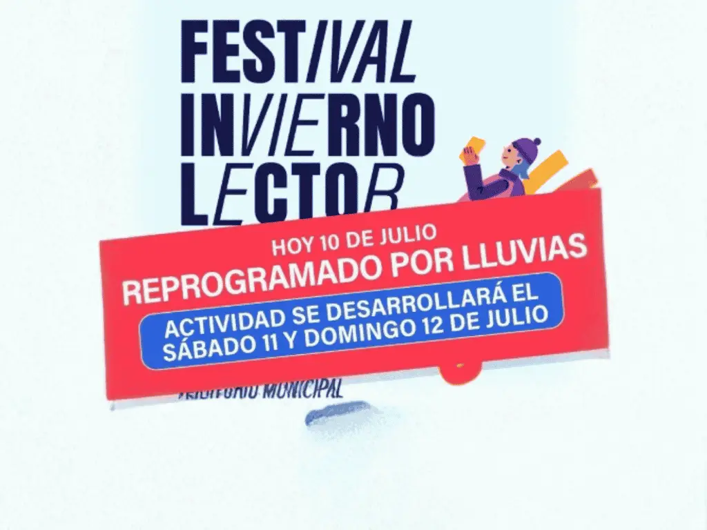 Municipalidad de Maipú reprograma jornada del Festival Invierno Lector por las lluvias