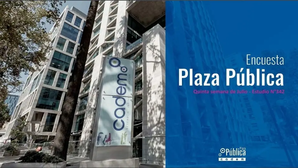 Portada Encuesta Cadem: Plaza Pública, quinta semana de julio