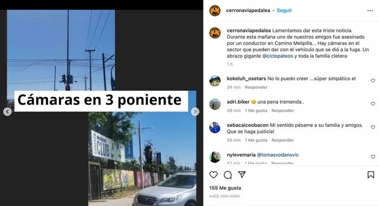 publicacion cerro navia pedalea ciclista fallecido