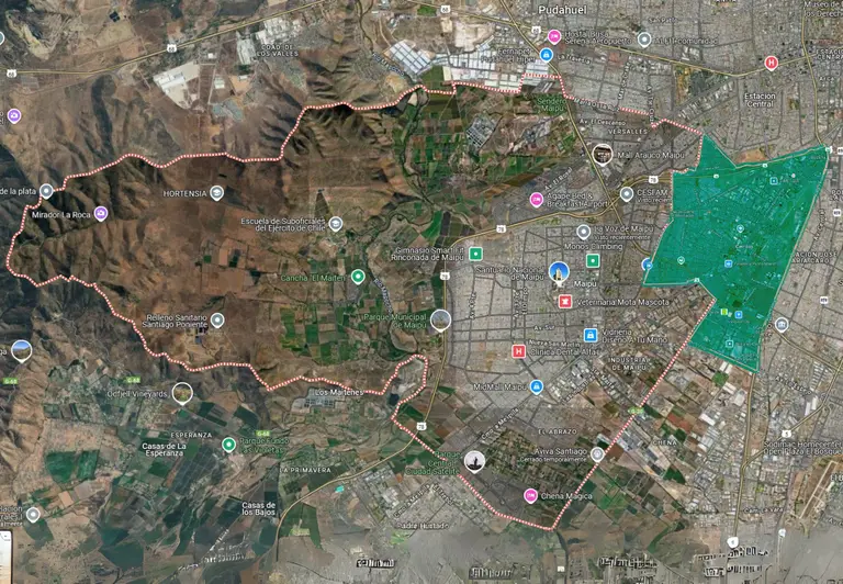 Territorio de Cerrillos que pertenecía a Maipú