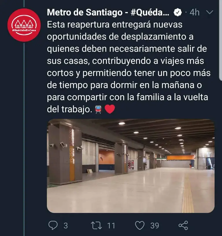 Metro anunció fecha para reapertura de estación Del Sol