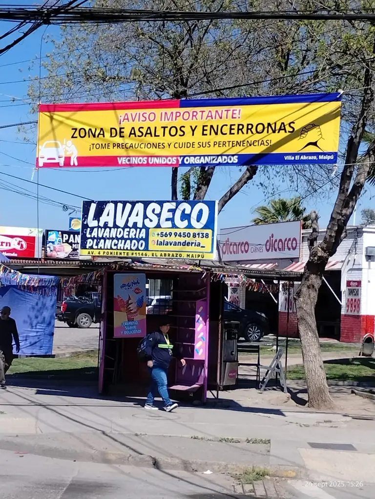Letrero en Villa El Abrazo
