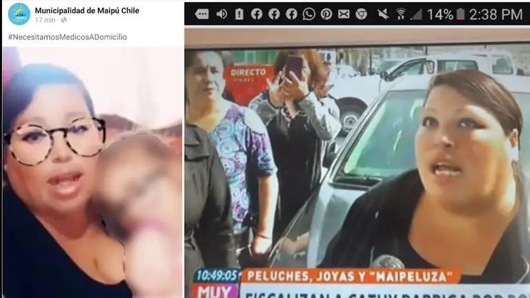La misma persona "apoyando espontáneamente a Cathy Barriga"
