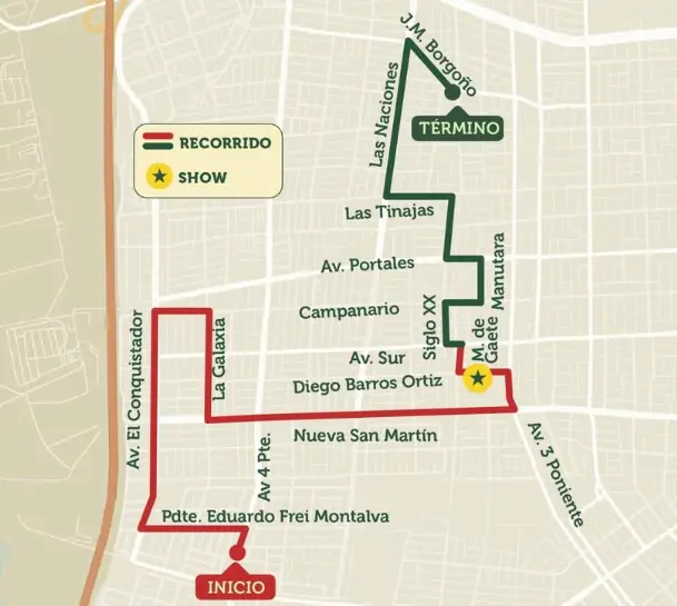 Caravana Navideña en barrios Pehuén y Parque Tres Poniente.