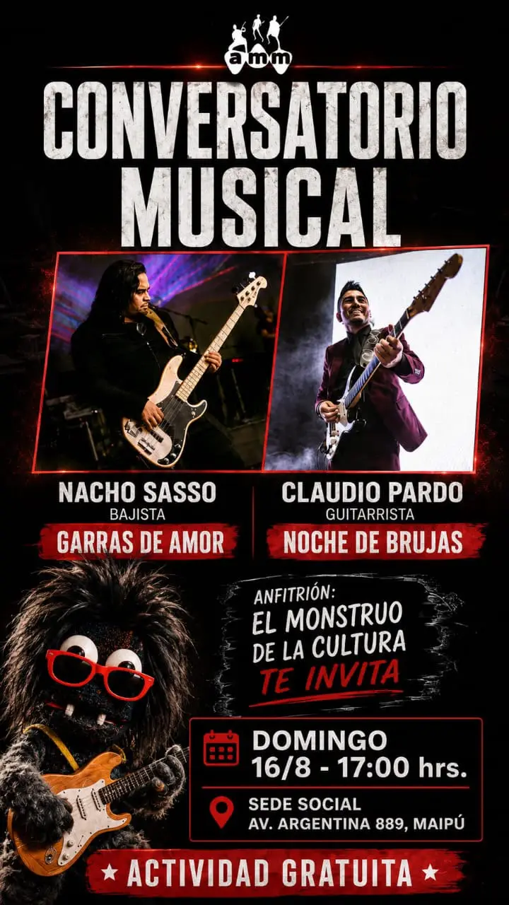 Agrupación de Músicos de Maipú invita a conversatorio «Maipú Suena Fuerte» con Claudio Pardo e Ignacio Sasso