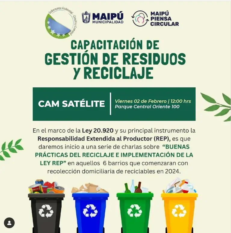 Evento en Maipú sobre gestión residuos y reciclaje.