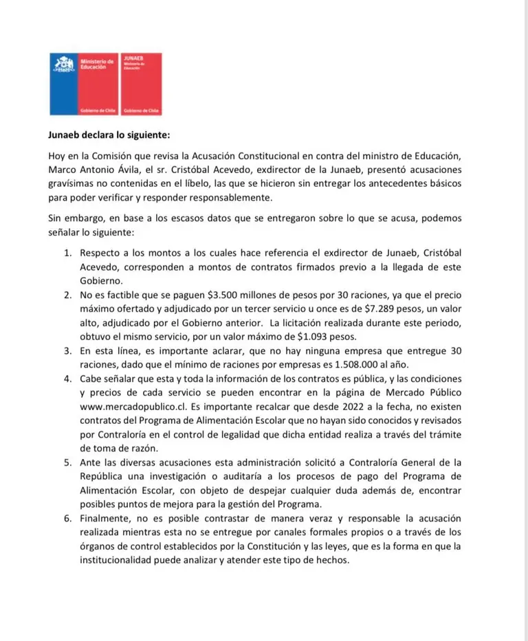 junaeb comunicado
