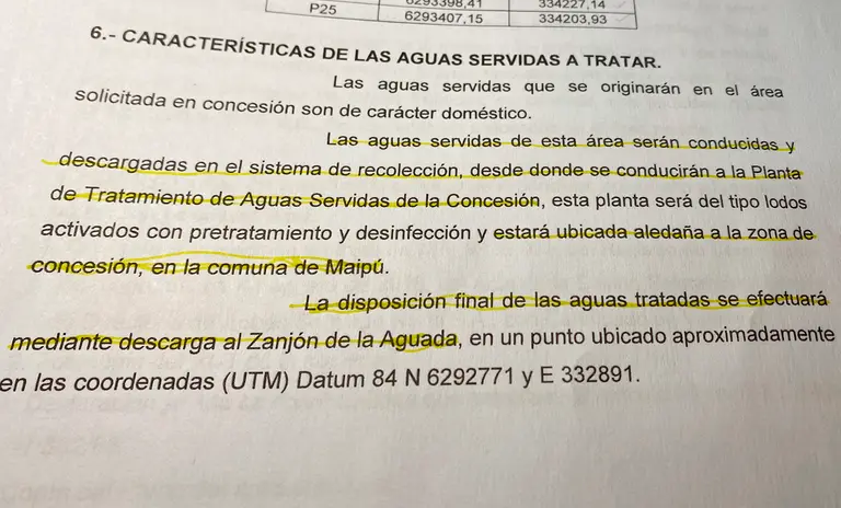 La empresa propone instalar una nueva planta de tratamiento de aguas servidas en La Farfana