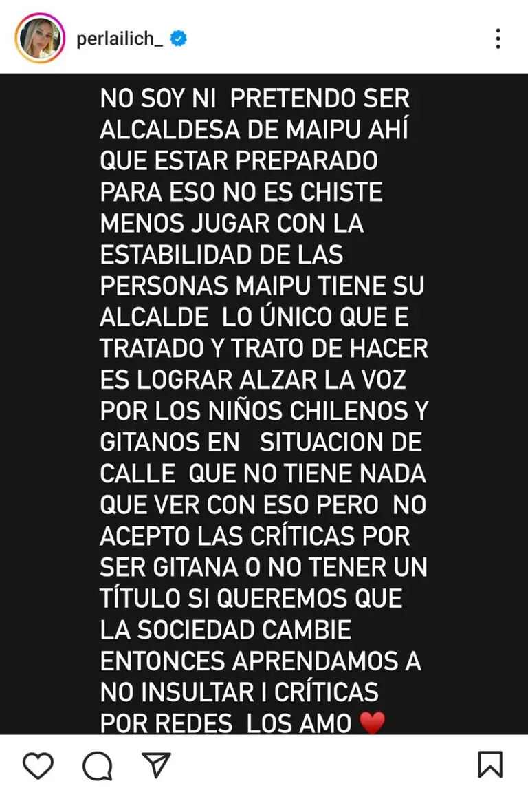 perla ilich ya no alcaldesa de maipú