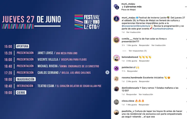 El entorpecido inicio del Festival Invierno Lector: revisa como quedó la reprogramación final