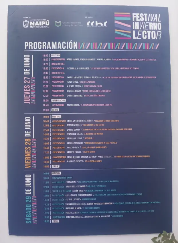 El entorpecido inicio del Festival Invierno Lector: revisa como quedó la reprogramación final