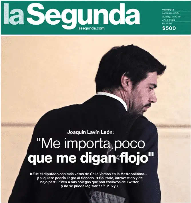 La “flojera de Lavín” es portada del Diario La Segunda: «Me importa poco que me digan flojo»