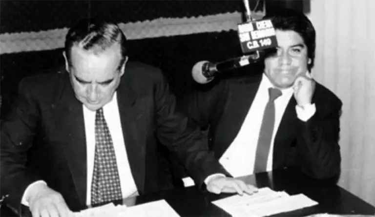 Hernán Arriola y Juan Salgado (Foto: Brochazos y Pinceladas de un Maipucino Antiguo, del escritor Guido Valenzuela)