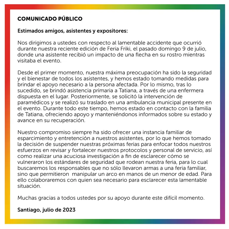 Comunicado feria friki