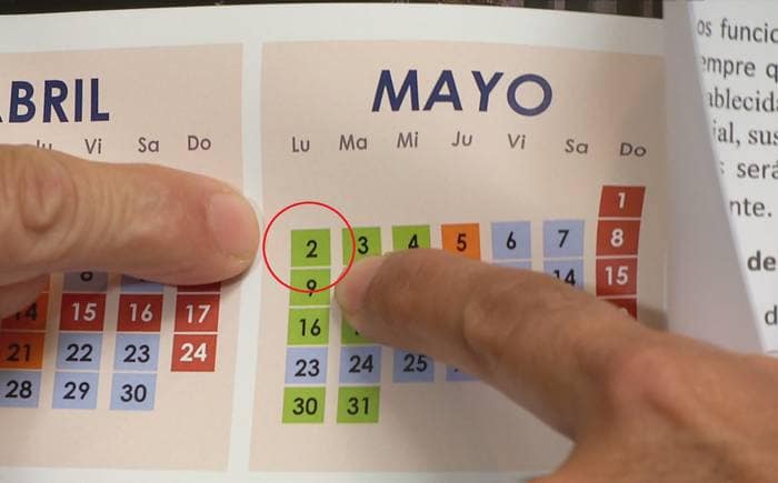 no será feriado el 2 de mayo