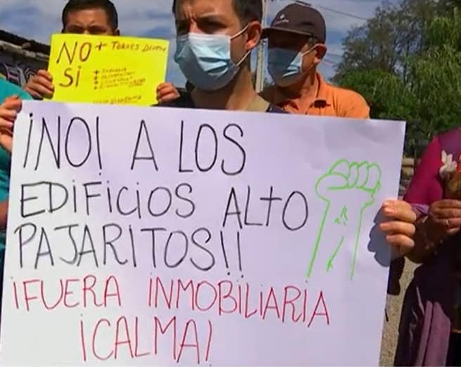 manifestacion vecinos mega edificios