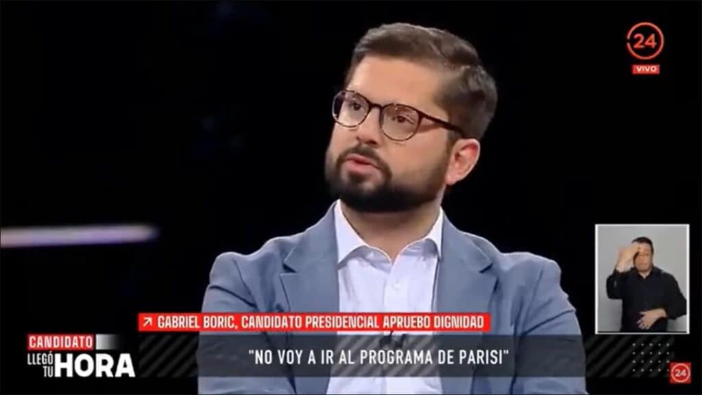 boric no asistirá a programa de parisi