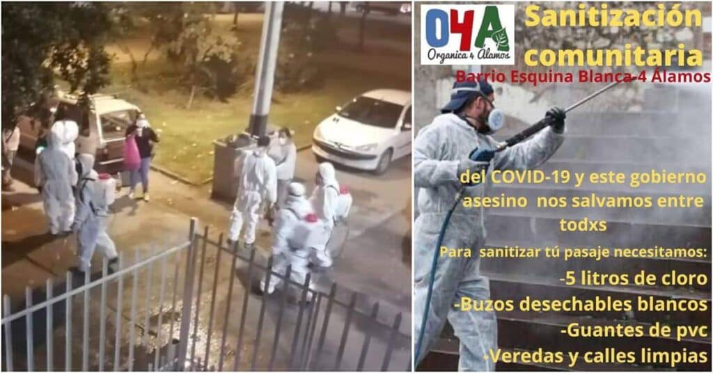El barrio se organiza: segunda jornada de sanitización comunitaria en Villa 4 Álamos de Maipú
