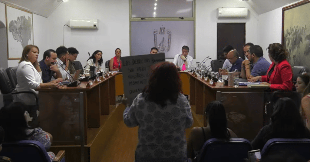 feriantes en el Concejo Municipal