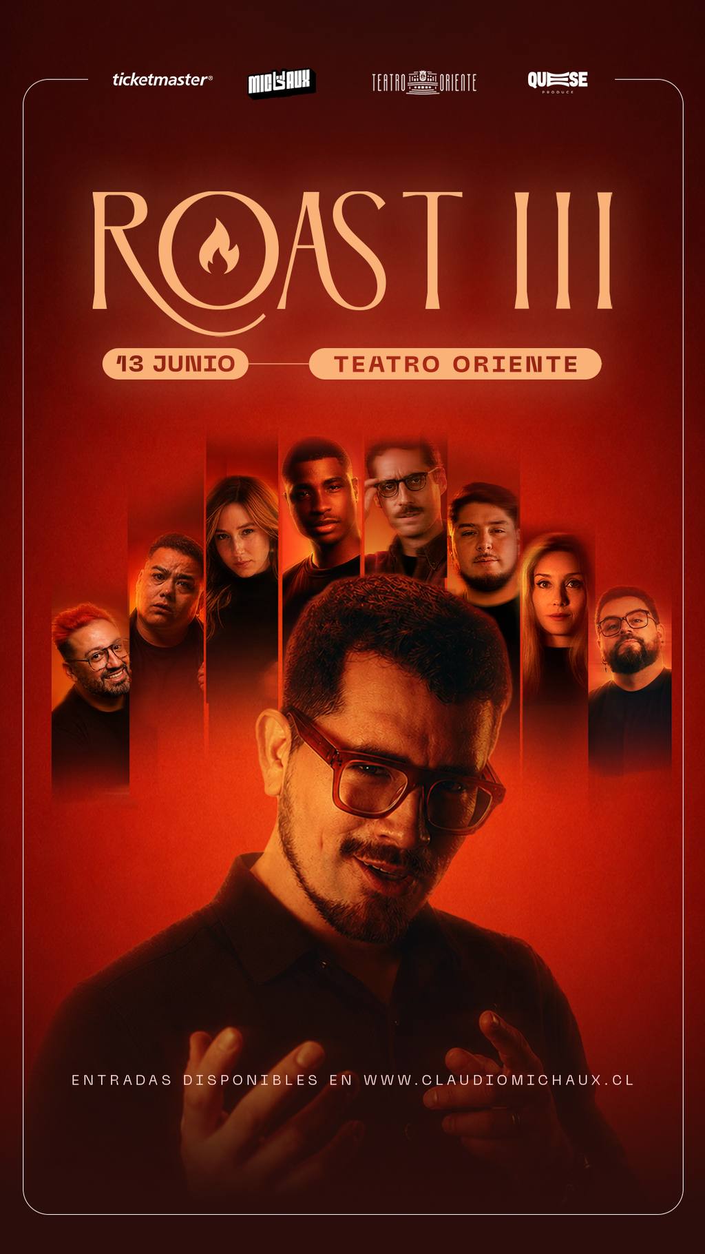 Claudio Michaux presenta Roast III: humor sin filtro y todos contra todos