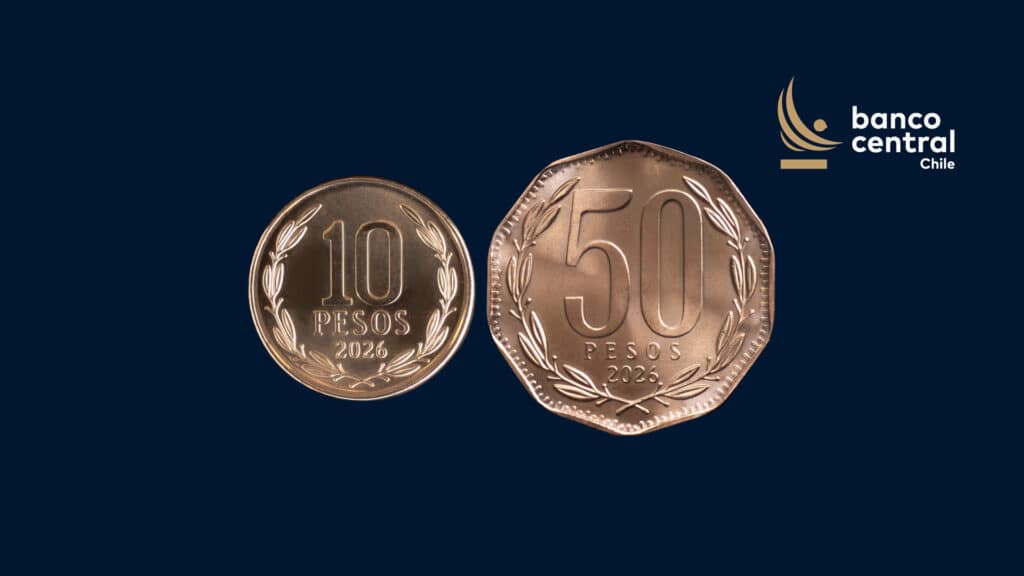 Banco Central presenta nuevas monedas de $10 y $50 que circularán entre octubre y enero de 2027