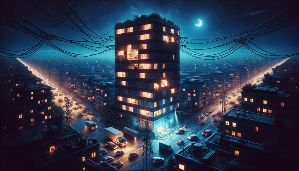 Edificio sin electricidad en Maipú
