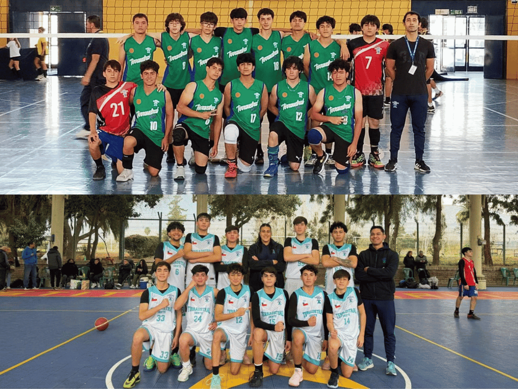 Equipos de vóley y básquetbol del Colegio Terraustral Oeste de Maipú disputan las semifinales de la Copa Soprole UC