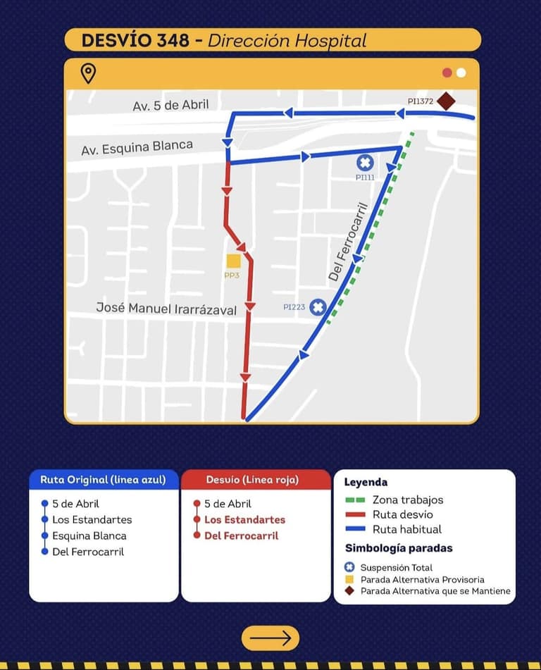 Buses RED desviarán su recorrido en Maipú desde el 25 de julio por obras del Serviu