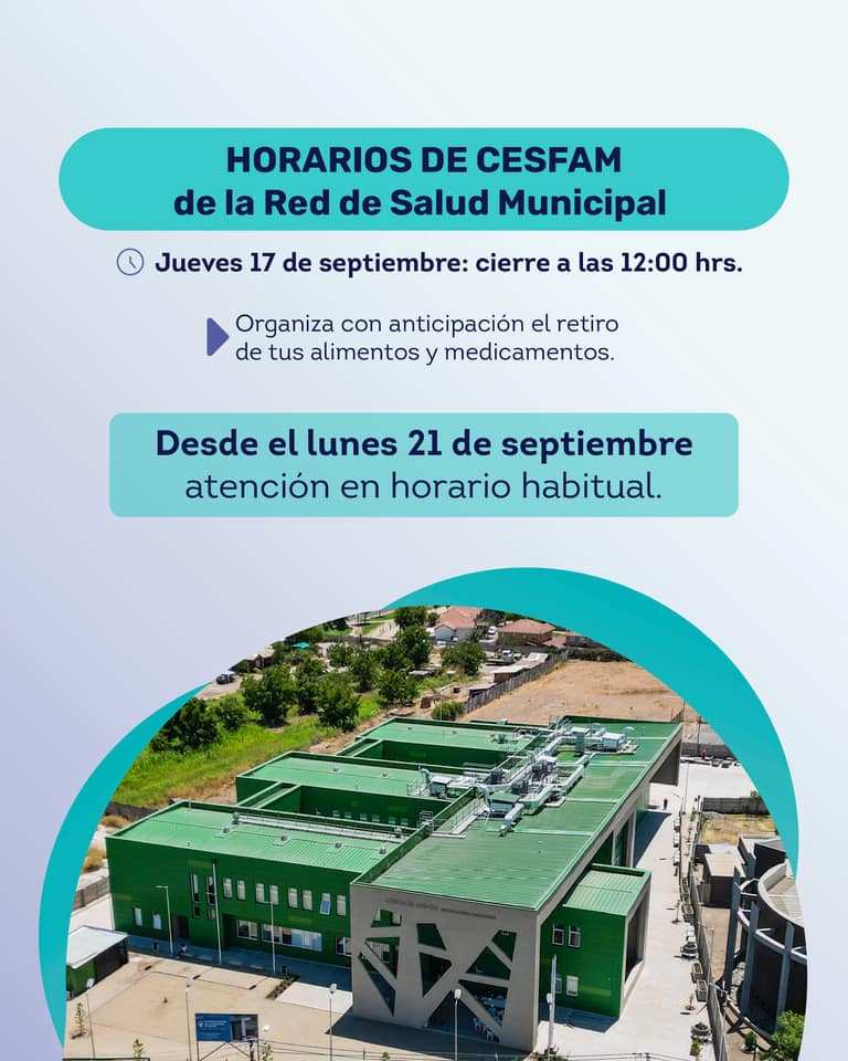 Fiestas Patrias 2026: estos son los horarios de farmacias, CESFAM y servicios de urgencias en Maipú