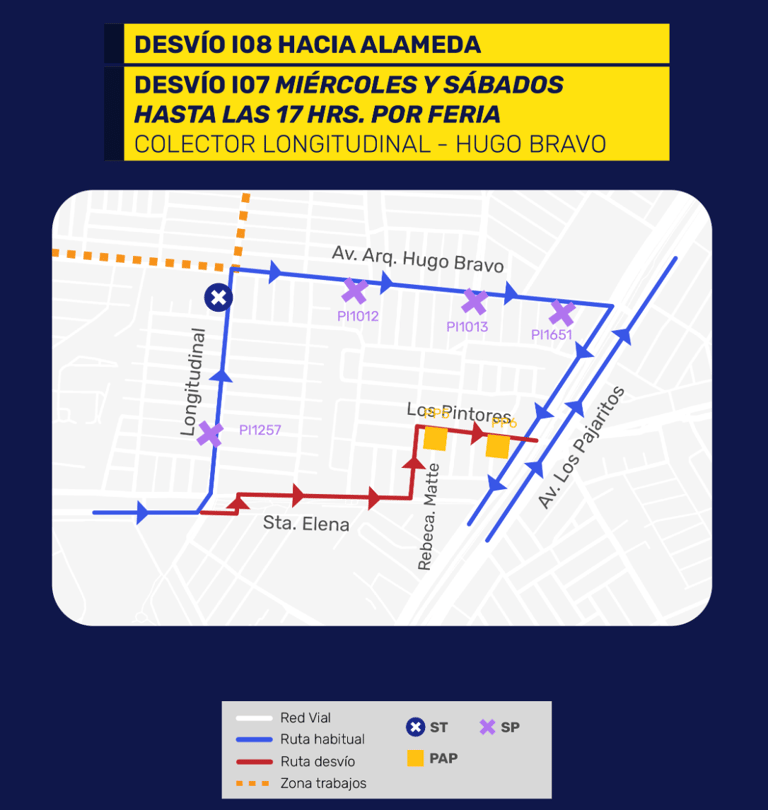 desvíos del tránsito en maipu