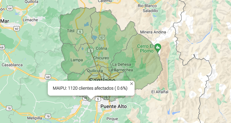 corte de energía en Maipú