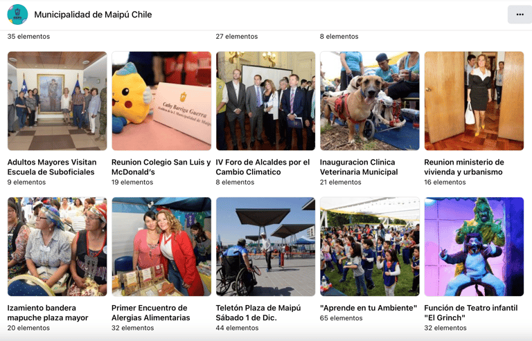 Galería de actividades locales en Maipú, Chile.