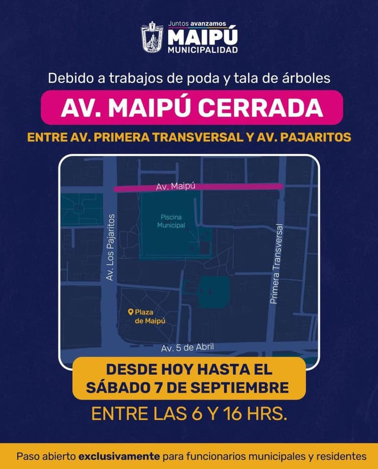 cierre de calles en maipu