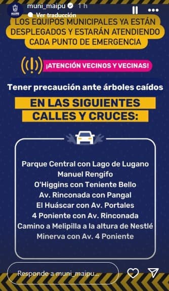 calles cortadas en maipu
