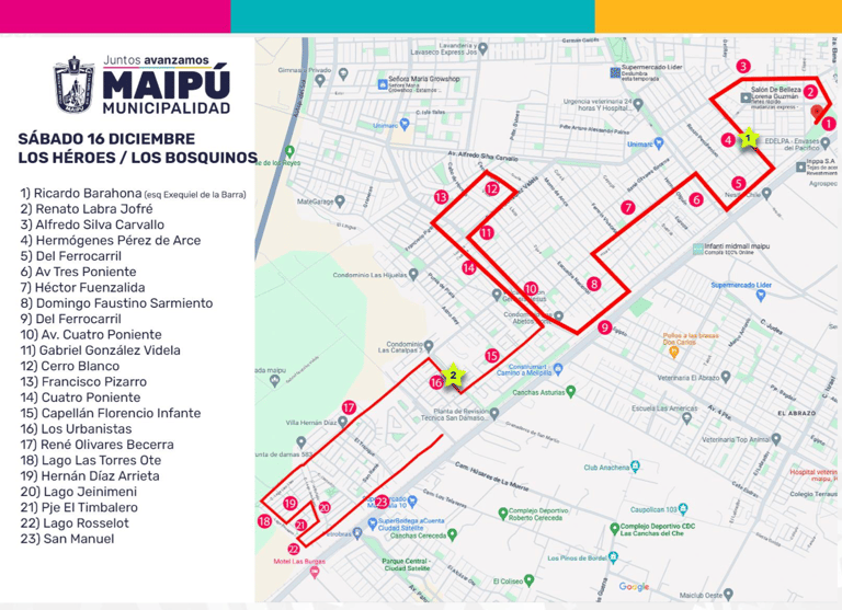 Caravana Navideña Municipal: revisa cuáles serán los recorridos en Maipú