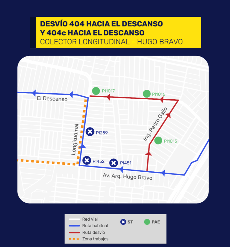 desvíos del tránsito en maipu