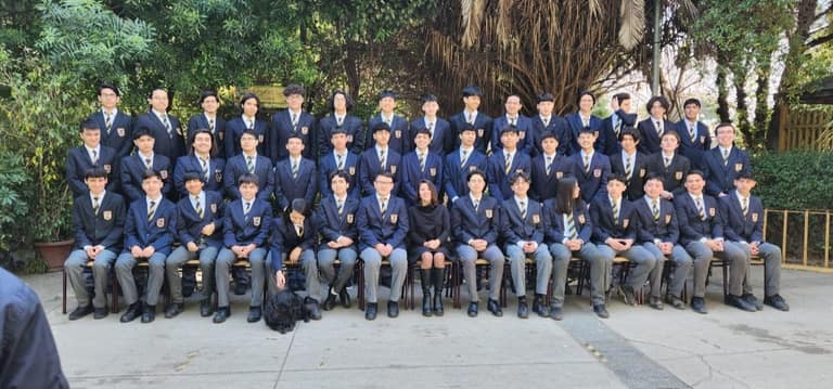 Alumnos de Cuarto Medio A del Liceo Nacional, curso del que salieron 11 puntajes máximos