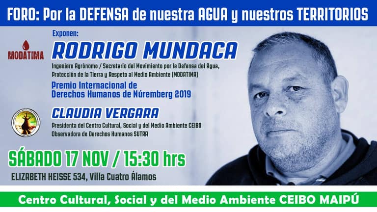 Anuncio oficial de la época anunciando la visita de Rodrígo Mundaca.