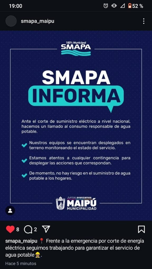 SMAPA anuncia puntos de abastecimiento de agua potable en Maipú