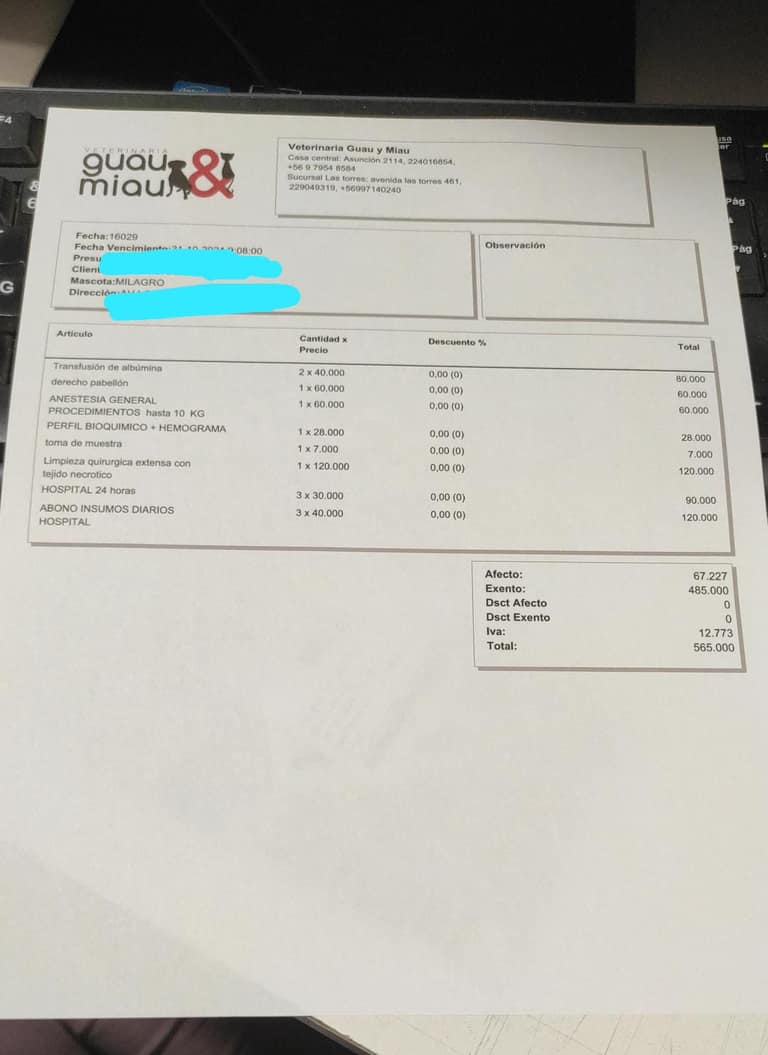 Presupuesto para Milagro