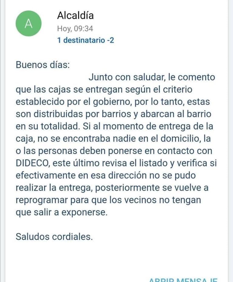 ¿Qué hacer si no has recibido la caja de mercadería aún? Guía para vecinos de Maipú sobre protocolos, reclamos y recuperaciones