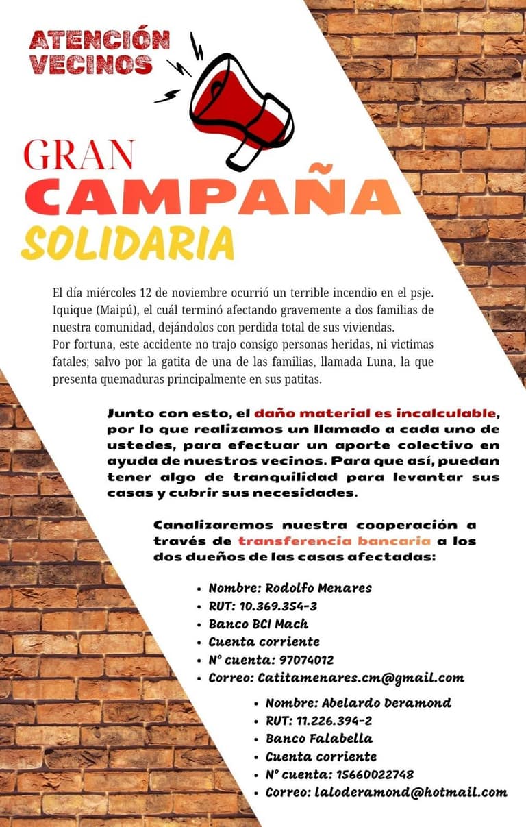 afiche ayuda tras incendio