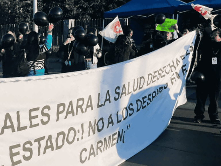 hospital el carmen con protestas