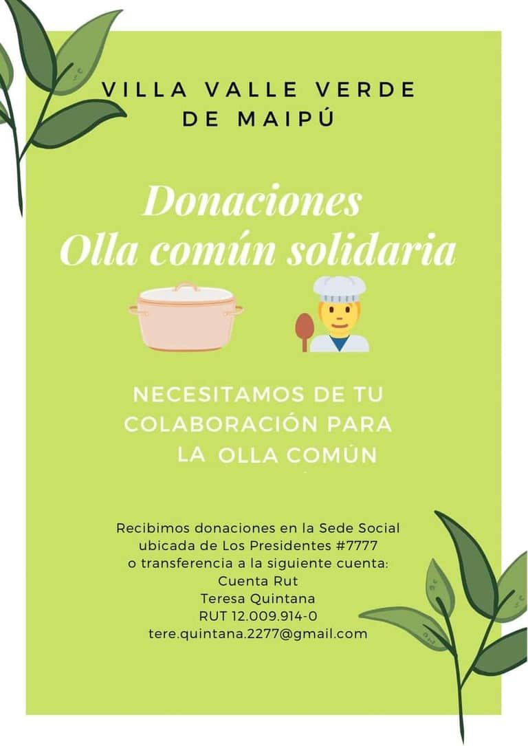 La pandemia no ha pasado: Conoce a algunas de las ollas comunes que funcionan en Maipú