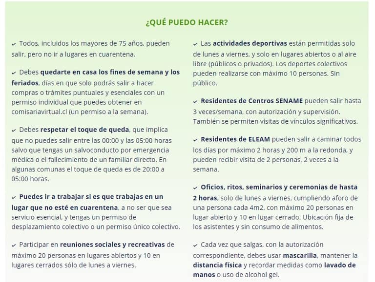 Fase 2: Un recordatorio de lo que se puede o no hacer en Transición