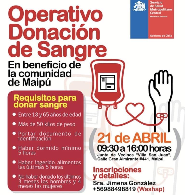 operativo donación de sangre maipu