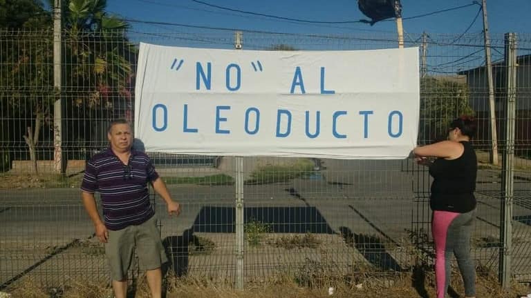 Jorge Rojas pone en Sol Poniente primer lienzo contra oleoducto Maipú