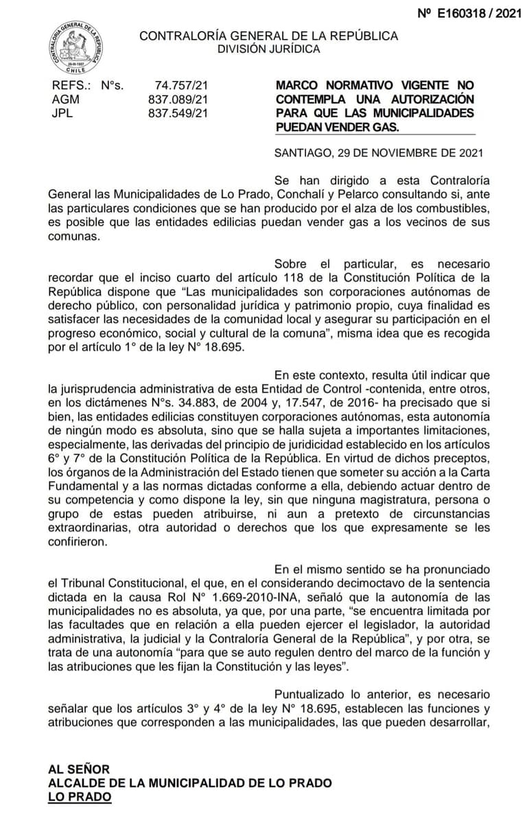 contraloria venta de gas